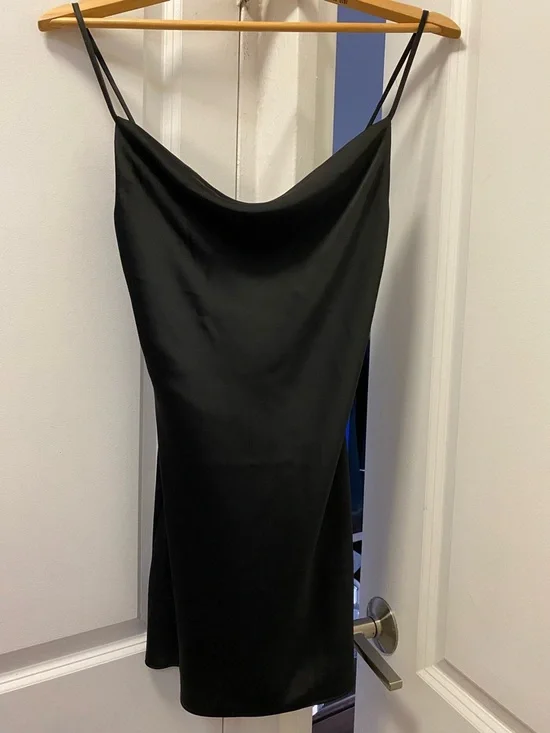 Urban Outfitters Black Cowl Neck Slip Mini Dress - Picture 3 of 14